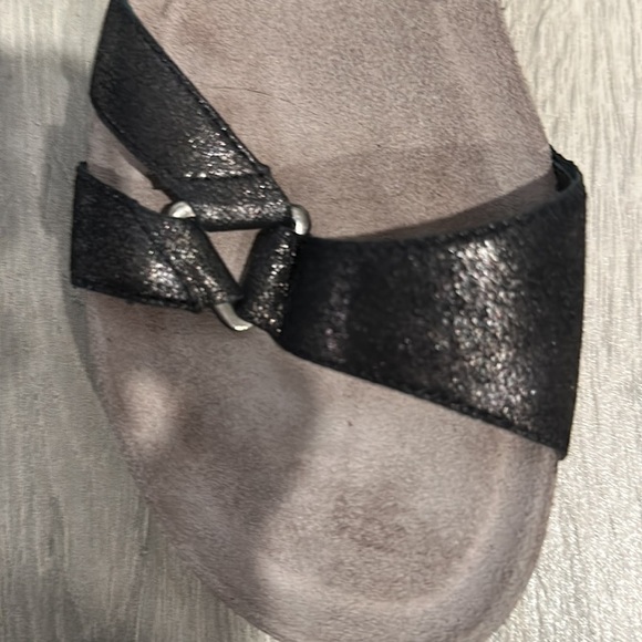 Mephisto Black Sandals Wedge Womens Size 41 Black US 10.5 Excellent Condition - Picture 8 of 9